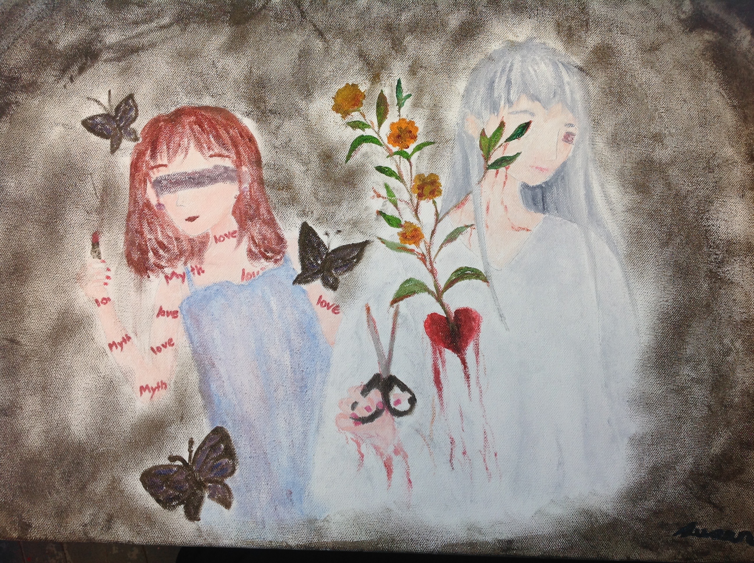 art4-two girls with a dark theme